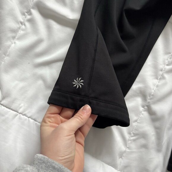 Athleta Womens Size Medium Padded Spin Cycling Pants Black Cropped Legging - Picture 8 of 11